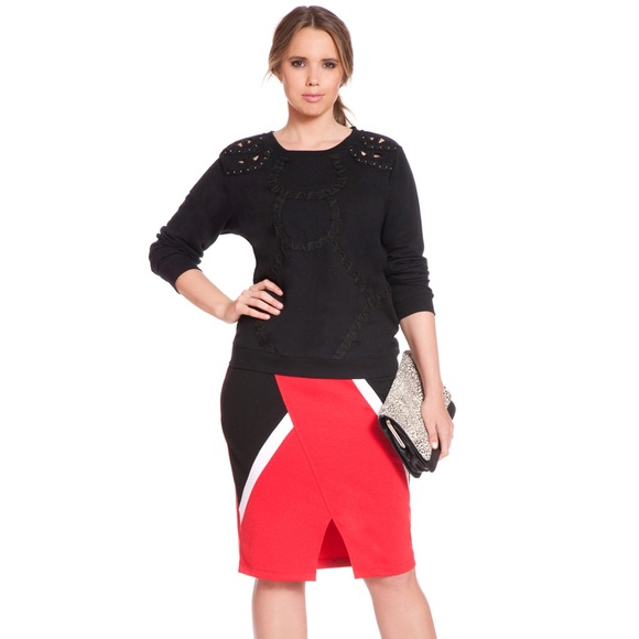 Eloquii Cutout Embellished Sweatshirt - Picture 2 of 5